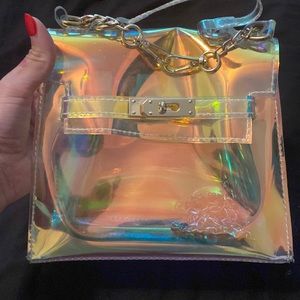 Cute clear hologram purse